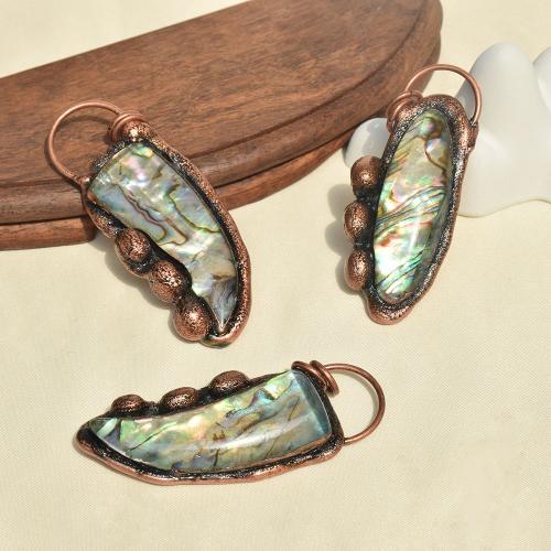 Natural Abalone Shell Pendants Brass with Abalone Shell DIY mixed colors Sold By PC
