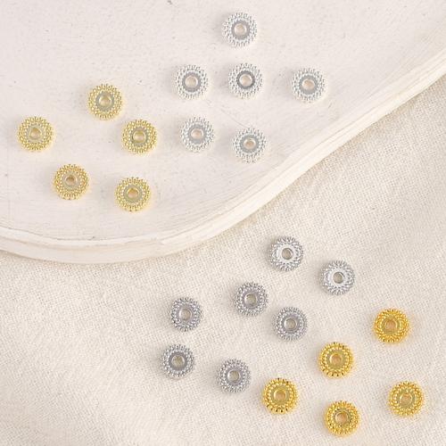 Brass Spacer Beads Zinc Alloy Rondelle plated DIY Sold By Bag