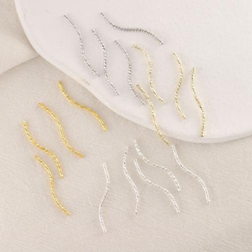Brass Curved Tube Beads plated DIY Sold By Bag