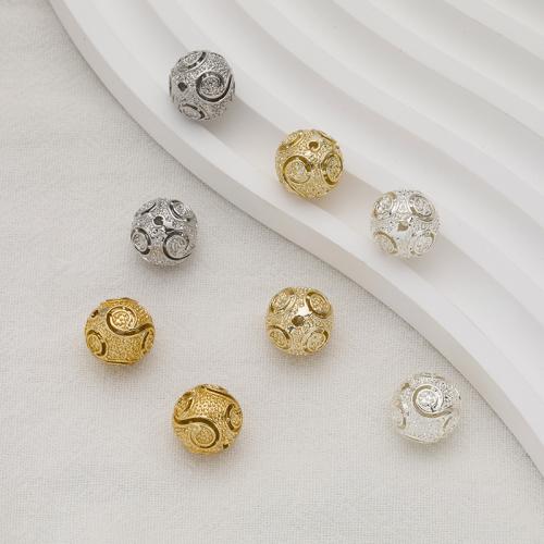 Brass Spacer Beads Round plated DIY & hollow 11mm Approx 1.5mm Sold By Bag