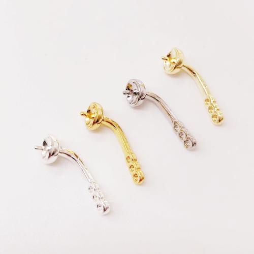 Brass Earring Drop Component plated DIY Support 5mm high 15mm Sold By PC