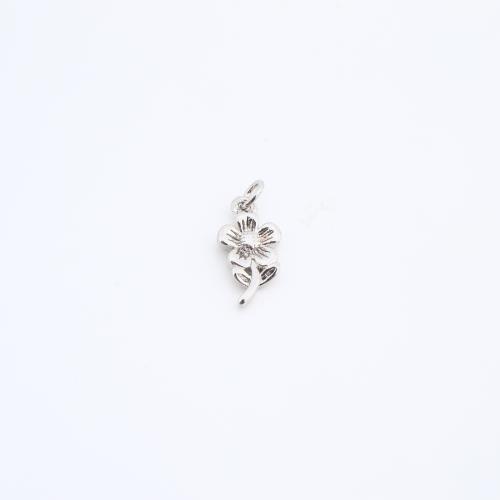 Brass Jewelry Pendants Bouquet plated DIY silver color nickel lead & cadmium free Sold By PC