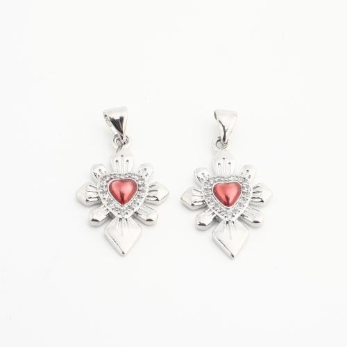 Pingentes de cristal, cobre, with cristal, Coração, banhado, DIY & com strass, cores misturadas, níquel, chumbo e cádmio livre, 20PCs/Bag, vendido por Bag