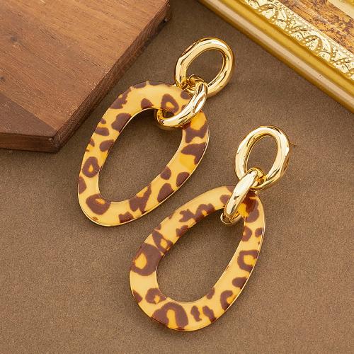 Brass Drop Earring with Plank Geometrical Pattern for woman Sold By Pair