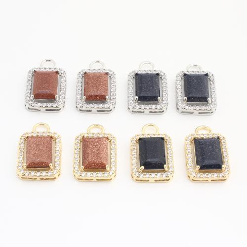 Strass pingentes de bronze, cobre, with vidro, Padrão Geométrico, banhado, DIY & com strass, Mais cores pare escolha, 26x17x7mm, 100PCs/Bag, vendido por Bag