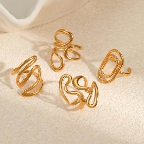 Ring Finger ze stali nierdzewnej, Stal nierdzewna, Platerowane w kolorze złota, regulowany & różne style do wyboru & dla kobiety, dostępnych więcej kolorów, sprzedane przez PC