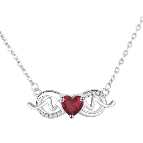 Cubic Zircon Micro Pave Brass Necklace with 5cm extender chain Infinity silver color plated oval chain & micro pave cubic zirconia & for woman Sold Per Approx 45 cm Strand