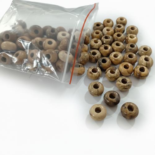 Natural Picture Jasper Beads DIY Approx 5mm Sold By PC