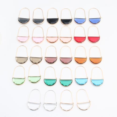 Messing Drop Earring, met Kristal, Geometrisch Patroon, plated, mode sieraden & voor vrouw, meer kleuren voor de keuze, 10paren/Bag, Verkocht door Bag