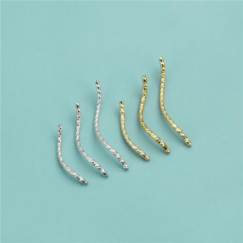 925 Sterling Sølv buede rør perler, du kan DIY & blomst cut & forskellig størrelse for valg, flere farver til valg, Hole:Ca. 0.8mm, Solgt af PC