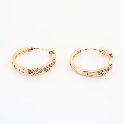 metal Anilla Aro Pendiente, chapado en color dorado, Joyería & para mujer & con diamantes de imitación, 20PCs/Bolsa, Vendido por Bolsa