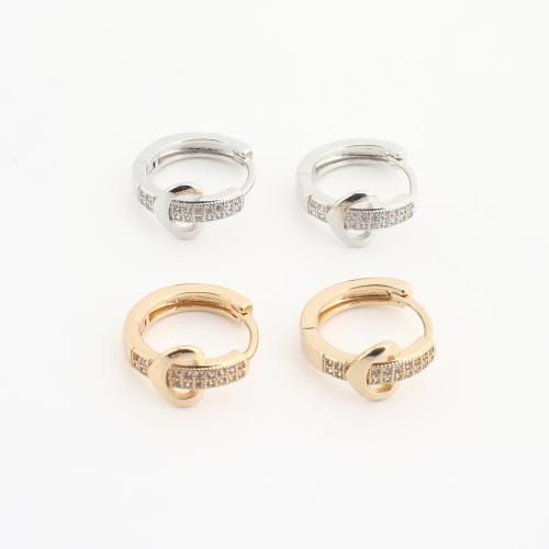 Messing Huggie Ohrreifen, plattiert, für Frau & mit Strass, keine, 20PCs/Tasche, verkauft von Tasche