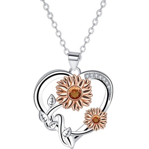 Cubic Zircon Micro Pave Mässing Halsband, med 5cm extender kedja, plated, oval kedja & för kvinna & med cubic zirconia, 19.30x28.60mm, Såld Per Ca 45 cm Strand