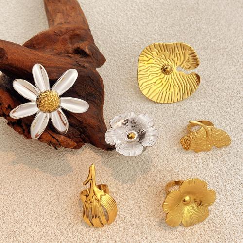 304 Stainless Steel Cuff Finger Ring plated fashion jewelry & for woman Sold By PC