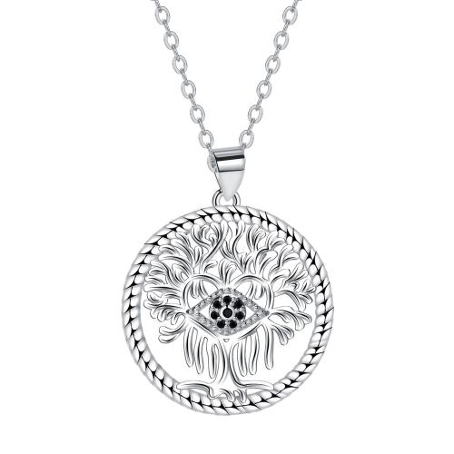 Cubic Zircon Micro Pave Brass Necklace with 5cm extender chain platinum color plated oval chain & micro pave cubic zirconia & for woman Sold Per Approx 45 cm Strand