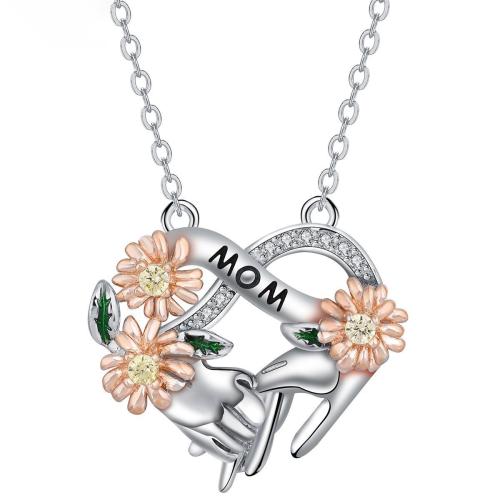 Mikro cubic cirkónium Pave Brass nyaklánc, Sárgaréz, -val 5cm extender lánc, galvanizált, ovális lánc & mikro egyengetni cirkónia & a nő, 19.50x19mm, Naponta eladott Kb 45 cm Strand