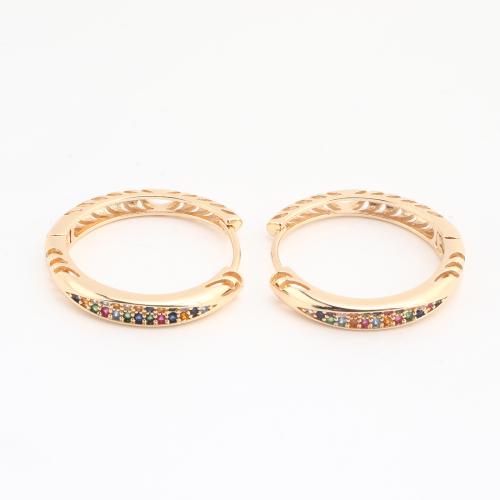 Sárgaréz Huggie Hoop Fülbevaló, arany színű aranyozott, a nő & strasszos, 20PC-k/Bag, Által értékesített Bag