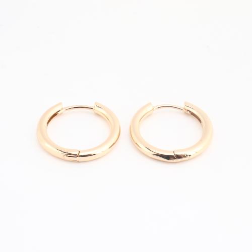 Sárgaréz Huggie Hoop Fülbevaló, arany színű aranyozott, a nő & strasszos, 20PC-k/Bag, Által értékesített Bag