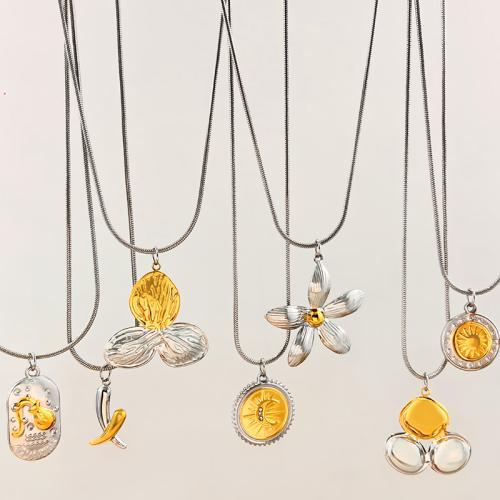 304 Stainless Steel Necklace plated fashion jewelry & for woman Length Approx 45-50 cm Sold By PC