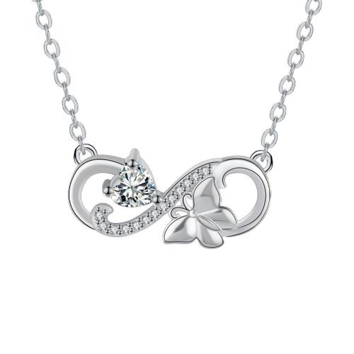 Ciúbach Siorcón Micrimhilseogra réiteodh Necklace Prás, dath platanam plátáilte, slabhra Oval & micrea réiteach zirconia ciúbach & do bhean, 23x11mm, Díolta Per Thart 45 cm Snáithe