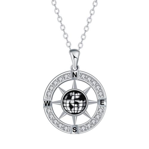 Ciúbach Siorcón Micrimhilseogra réiteodh Necklace Prás, dath platanam plátáilte, slabhra Oval & micrea réiteach zirconia ciúbach & do bhean, 22.50x22.50mm, Díolta Per Thart 45 cm Snáithe