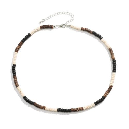 Trä Halsband, med Coco, med 2.7inch extender kedja, Bohemiska stilen & för människan, Längd Ca 17.7 inch, Säljs av PC