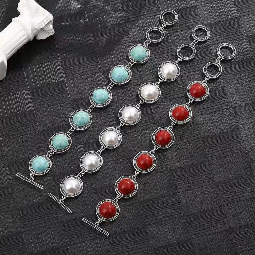 Bracciale in lega di zinco, lega in zinco, placcato, materiali diversi per la scelta & per la donna, nessuno, 24x8mm, Venduto per Appross. 21 cm filo