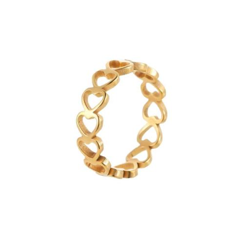 Titanium Steel Sormen sormus, Sydän, päällystetty, erikokoisia valinnalle & naiselle & ontto, enemmän värejä valinta, Koko:5-10, Myymät PC