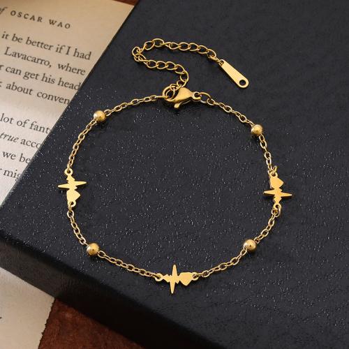 Acier inoxydable 304 bracelet, Placage, unisexe & styles différents pour le choix, Longueur Environ 6-7 pouce, Vendu par PC