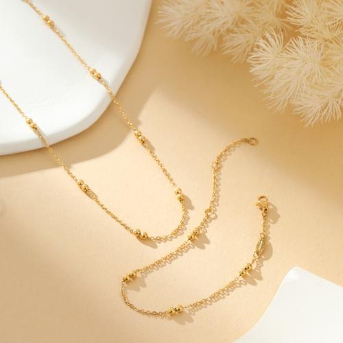 Titanium ocel Náramek a náhrdelník, barva pozlacený, různé styly pro výběr & pro ženy, Prodáno By PC