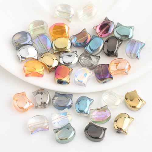 Fashion Glazen kralen, Glas, Kat, plated, DIY, meer kleuren voor de keuze, 8x10mm, 30pC's/Bag, Verkocht door Bag