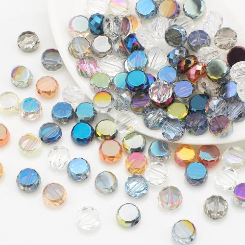 Fashion Glazen kralen, Glas, Rond plat, plated, DIY & gefacetteerde, meer kleuren voor de keuze, 8mm, 50pC's/Bag, Verkocht door Bag