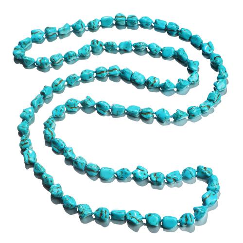 Turquoise Necklace folk style & Unisex beads size Length 120 cm Sold By PC