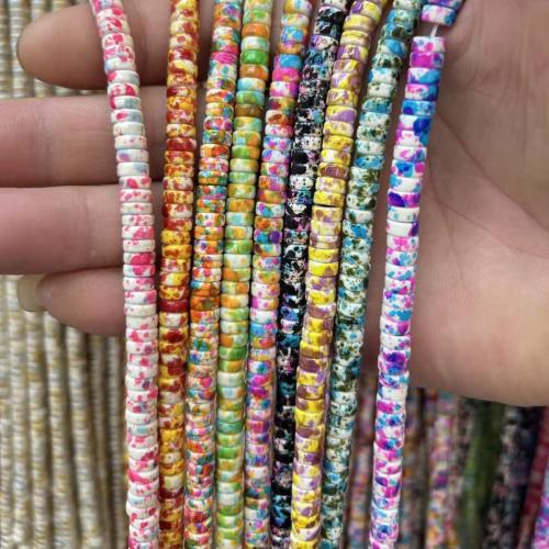 Turquoise sintéiseach Bead, snasta, DIY, dathanna níos mó le haghaidh rogha, 3x6mm, Díolta Per Thart 38 cm Snáithe