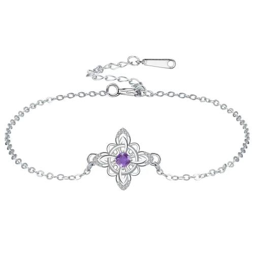 Cubic Zirconia Micro Pave Latão Pulseira, cobre, with cadeia do aço inoxidável, cromado de cor prateada, ajustável & cadeia oval & micro pavimento em zircônia cúbica & para mulher, 16x16mm, vendido para Aprox 17 cm Strand