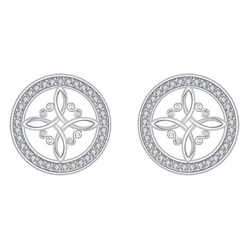 Κυβικά ζιρκονίαμικρο  άνοιγαν Ορείχαλκος Σκουλαρίκι, χρώμα επάργυρα, μικρο ανοίξει κυβικά ζιρκονία & για τη γυναίκα, 13x13mm, Sold Με Ζεύγος