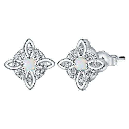 ορείχαλκος Stud σκουλαρίκι, Ορείχαλκος, χρώμα επάργυρα, για τη γυναίκα, 13x13mm, Sold Με Ζεύγος