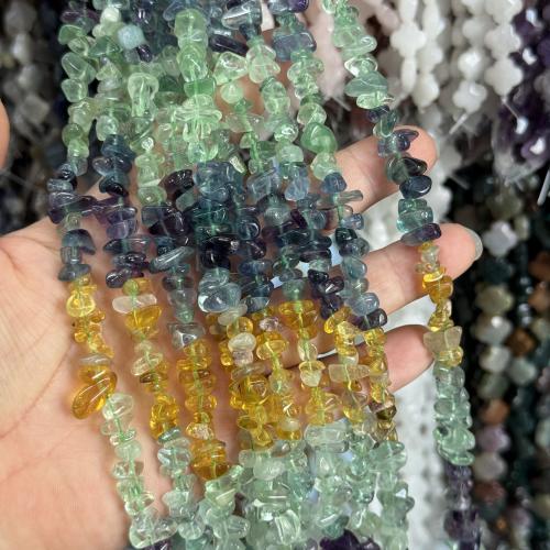 Fluoriet kralen, kleurrijke fluoriet, Onregelmatige, DIY, gradiëntkleur, 9mm, Verkocht door Strand