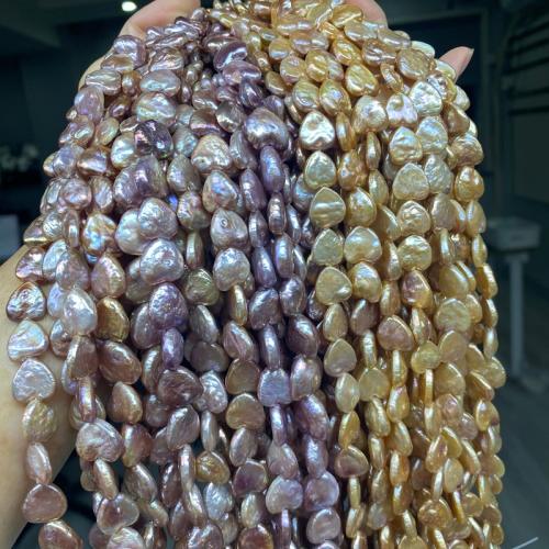 Naturliga sötvattenspärla lösa pärlor, Freshwater Pearl, Hjärta, DIY, fler färger för val, beads size 12-13mm, Såld Per Ca 38-39 cm Strand