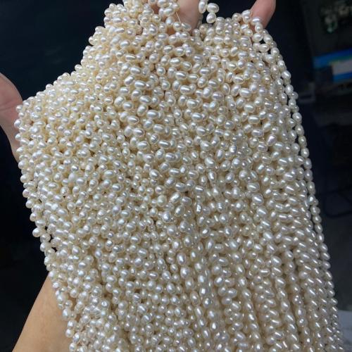 Natural Freshwater Pearl Loose Beads Rice DIY white Sold Per Approx 37-38 cm Strand