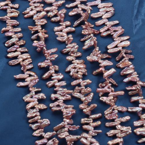 Biwa Tenyésztett édesvízi gyöngy Gyöngyök, Édesvízi gyöngy, DIY & Top fúrt, az eredeti szín, beads width 5-6mm, length 14-17mm, Lyuk:Kb 0.7mm, Kb 100PC-k/Strand, Naponta eladott Kb 40 cm Strand