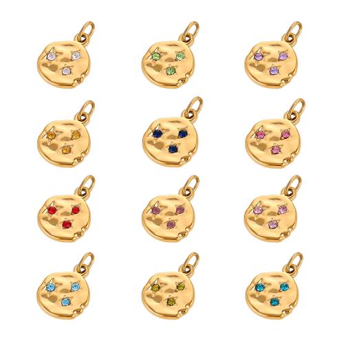 Μενταγιόν από ανοξείδωτο χάλυβα κοσμήματα, 304 από ανοξείδωτο χάλυβα, επιχρυσωμένο, DIY & διαφορετικά στυλ για την επιλογή & με στρας, Sold Με PC