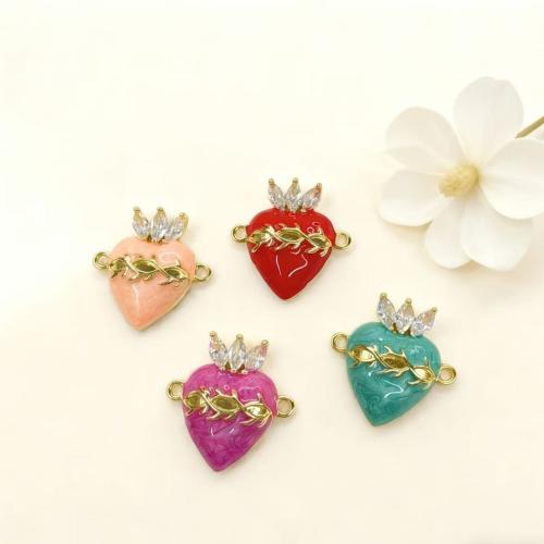 キュービックジルコニアマイクロパヴェ真鍮コネクタ, 銅, 王冠, ゴールドメッキ, DIY & マイクロパヴェジルコニア & エナメル, 無色, 23x22mm, 売り手 パソコン