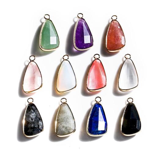 Edelstein Anhänger Schmuck, mit Zinklegierung, poliert, DIY & verschiedenen Materialien für die Wahl & facettierte, 13x27x6mm, verkauft von PC