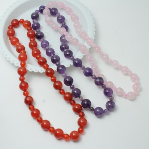 Gemstone šperky Korálky, Drahokam, Kolo, ruční práce, různé materiály pro výběr & unisex, Prodáno za Cca 35 cm Strand