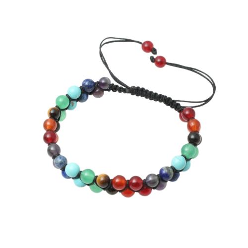 حجر طبيعي سوار, مع تريلين الحبل, صناعة يدوية, طبقة مزدوجة & للجنسين, طول تقريبا 18.5 سم, تباع بواسطة PC