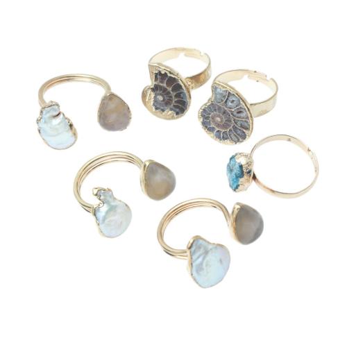 Cloch Nádúrtha Chufa Ring Finger, le Pearl Fionnuisce & Sinc Alloy, unisex & inchoigeartaithe & stíleanna éagsúla do rogha, Díolta De réir PC