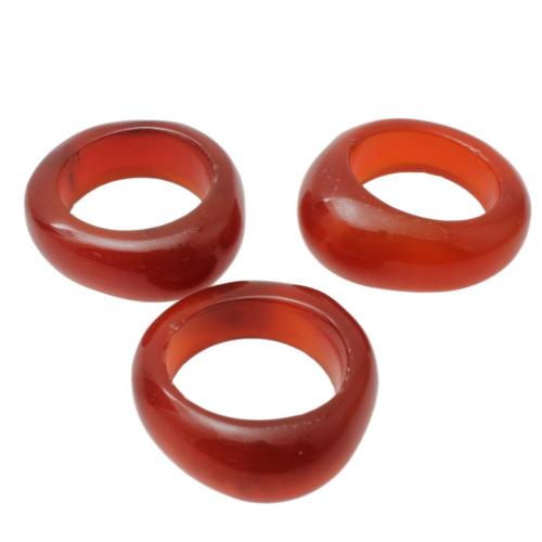 Dearg agate Ring Finger, go randamach a sheoltar go randamach & unisex, Méid:8-10.5, Díolta De réir PC