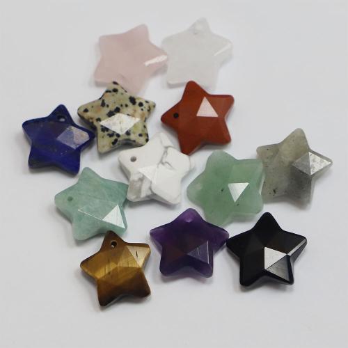 Gemstone Hängen Smycken, Ädelsten, Star, polerad, DIY & olika material för val & fasetterad, fler färger för val, 20x20mm, Säljs av PC