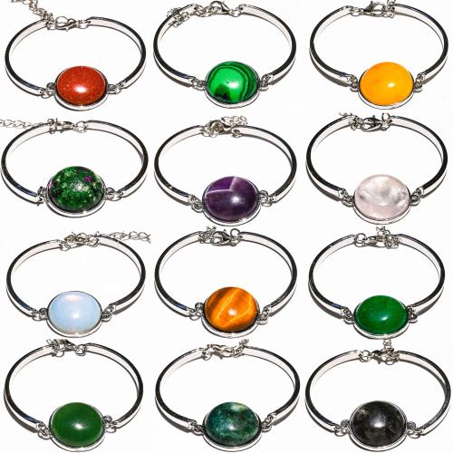 Gemstone Bracelet with Zinc Alloy & Unisex Sold By PC